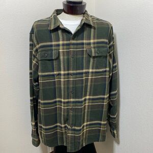 Men's Orvis Heavy Plaid Flannel Green Long Sleeve Button Up Shirt Size XXL